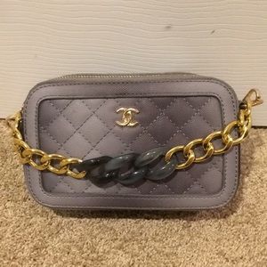 Black & Gray Ombré Double Zip Bag